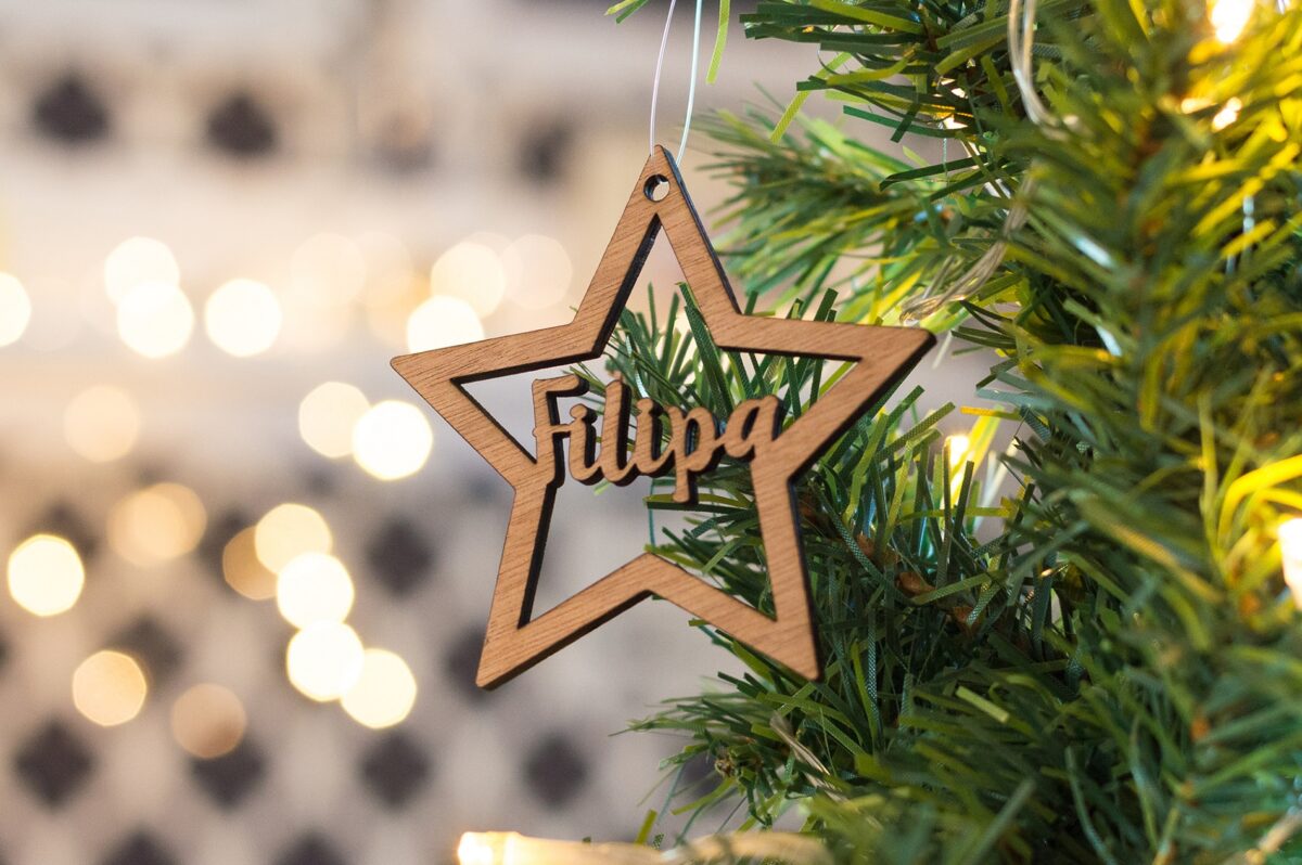 Estrela de Natal Personalizada com Nome - Decoração de Natal - deco'clock